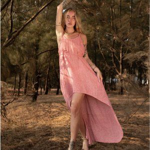 Khadi Cotton Peach Asymmetrical dress